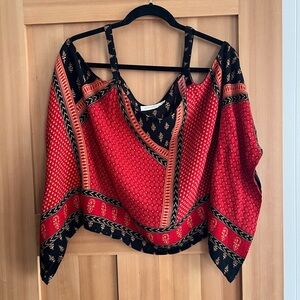MINKPINK Red & Black Boho Blouse